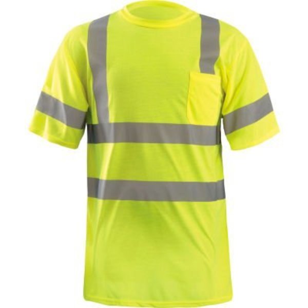 Occunomix OccuNomix Wicking T-Shirt W/ Sleeve Stripes, Class 3, ANSI, Hi-Vis Yellow, 4XL, LUX-SSETP3-Y4X LUX-SSETP3-Y4X